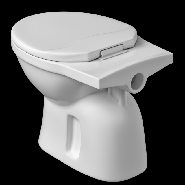 Floor Mount Oval Shape Ewc Toilet Modeled In 3ds Max 3D Model