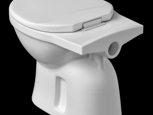 floor mount oval shape ewc toilet modeled in 3ds max 3D Model