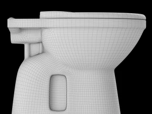 floor mount oval shape ewc toilet modeled in 3ds max 3D Model
