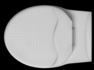 floor mount oval shape ewc toilet modeled in 3ds max Model 3D