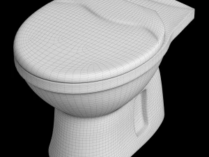 floor mount oval shape ewc toilet modeled in 3ds max 3D Model