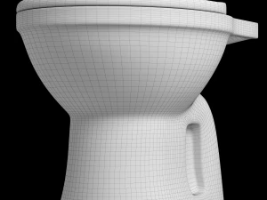 floor mount oval shape ewc toilet modeled in 3ds max 3D Model