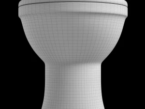 floor mount oval shape ewc toilet modeled in 3ds max 3D Model