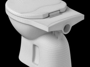 floor mount oval shape ewc toilet modeled in 3ds max 3D Model