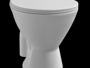 Banheiro ewc de formato oval com montagem no ch&atilde;o modelado em 3ds max Modelo 3D