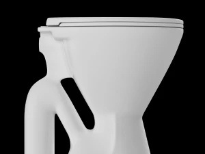 Banheiro ewc de formato oval com montagem no ch&atilde;o modelado em 3ds max Modelo 3D