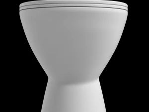 Banheiro ewc de formato oval com montagem no ch&atilde;o modelado em 3ds max Modelo 3D