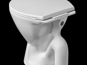 Banheiro ewc de formato oval com montagem no ch&atilde;o modelado em 3ds max Modelo 3D