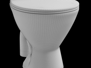 floor mount oval shape ewc toilet modeled in 3ds max 3Dモデル