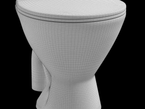 Banheiro ewc de formato oval com montagem no ch&atilde;o modelado em 3ds max Modelo 3D