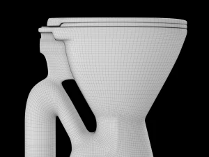 Banheiro ewc de formato oval com montagem no ch&atilde;o modelado em 3ds max Modelo 3D