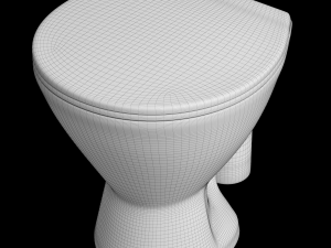 floor mount oval shape ewc toilet modeled in 3ds max 3Dモデル