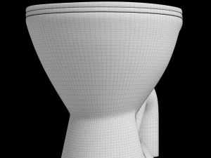 Banheiro ewc de formato oval com montagem no ch&atilde;o modelado em 3ds max Modelo 3D