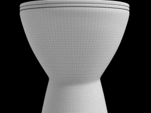 Banheiro ewc de formato oval com montagem no ch&atilde;o modelado em 3ds max Modelo 3D