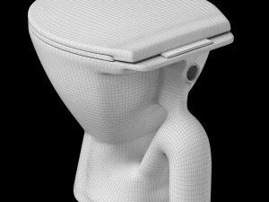 Banheiro ewc de formato oval com montagem no ch&atilde;o modelado em 3ds max Modelo 3D