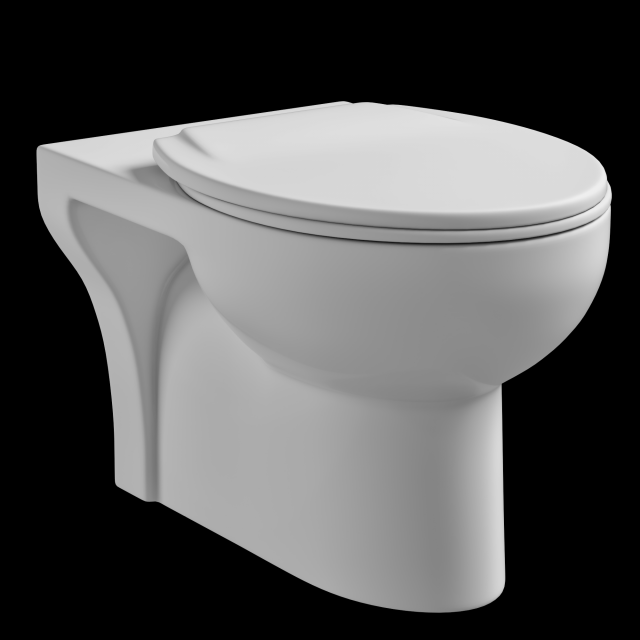 floor mount oval shape ewc toilet modeled in 3ds max 3D 模型 .c4d .max .obj .3ds .fbx .stl .blend