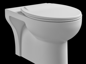 floor mount oval shape ewc toilet modeled in 3ds max 3D Model