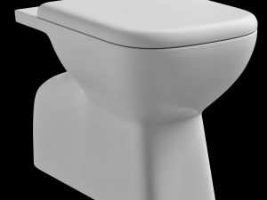 floor mount rectangle shape ewc toilet modeled in 3ds max 3D Model