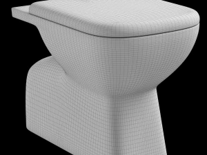 floor mount rectangle shape ewc toilet modeled in 3ds max 3D Model