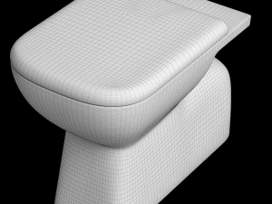 floor mount rectangle shape ewc toilet modeled in 3ds max 3D Model