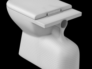 floor mount rectangle shape ewc toilet modeled in 3ds max 3D 모델