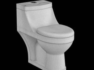 one piece ewc toilet modeled in 3ds max 3D Модель