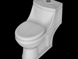 one piece ewc toilet modeled in 3ds max 3D Модель