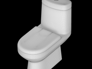 one piece ewc toilet modeled in 3ds max Modèle 3D