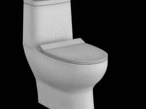 one piece ewc toilet modeled in 3ds max Model 3D