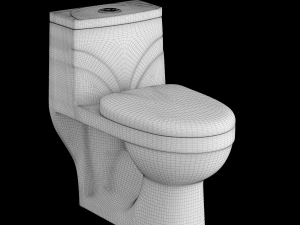 Banheiro ewc de uma pe&ccedil;a modelado em 3ds max Modelo 3D