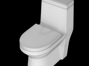 one piece ewc toilet modeled in 3ds max Modèle 3D