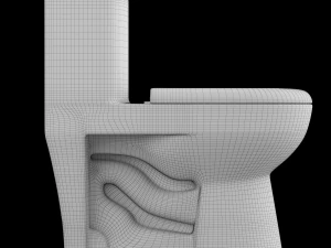 jednoczęściowa toaleta ewc modelowana w 3ds max Model 3D