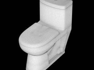 jednoczęściowa toaleta ewc modelowana w 3ds max Model 3D