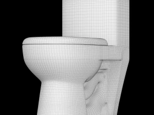 jednoczęściowa toaleta ewc modelowana w 3ds max Model 3D