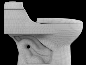 one piece ewc toilet modeled in 3ds max 3D Model
