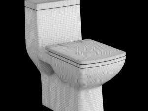 ewc-toilet uit &eacute;&eacute;n stuk gemodelleerd in 3ds max 3D Model