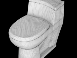 one piece ewc toilet modeled in 3ds max 3D Модель