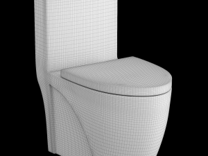 one piece ewc toilet modeled in 3ds max Modèle 3D
