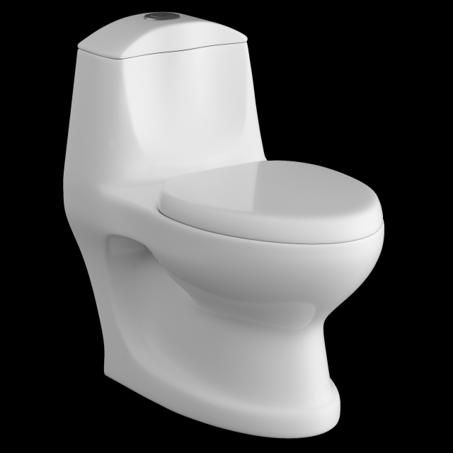 one piece ewc oval shape edge toilet modeled in 3ds max Modèle 3D .c4d .max .obj .3ds .fbx .stl .blend 