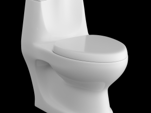 one piece ewc oval shape edge toilet modeled in 3ds max 3D Model