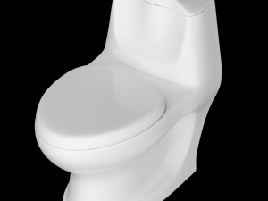 one piece ewc oval shape edge toilet modeled in 3ds max Modèle 3D