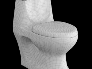 one piece ewc oval shape edge toilet modeled in 3ds max Modèle 3D