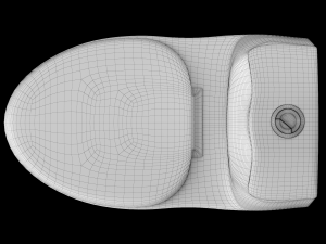 one piece ewc oval shape edge toilet modeled in 3ds max Modèle 3D