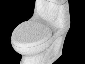 one piece ewc oval shape edge toilet modeled in 3ds max Modèle 3D