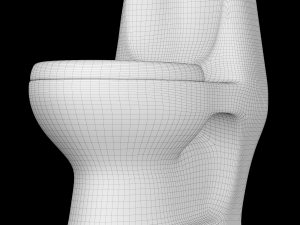one piece ewc oval shape edge toilet modeled in 3ds max Modèle 3D