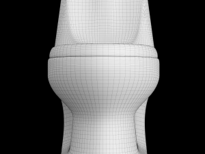 one piece ewc oval shape edge toilet modeled in 3ds max Modèle 3D