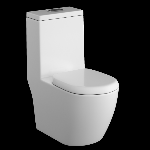 one piece ewc toilet modeled in 3ds max Model 3D .c4d .max .obj .3ds .fbx .stl .blend 