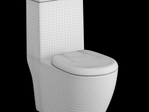 one piece ewc toilet modeled in 3ds max Model 3D