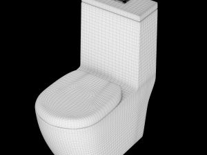 one piece ewc toilet modeled in 3ds max Model 3D