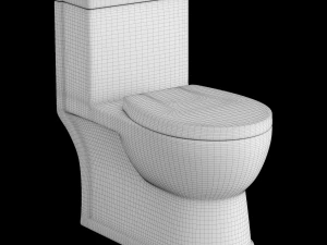 在 3ds max 中建模的一件式 ewc 马桶 3D 模型